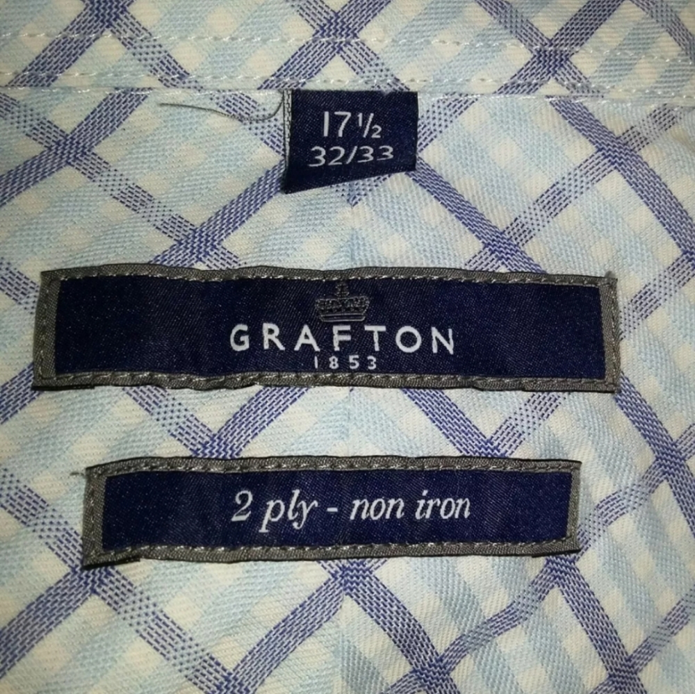 Grafton Mens Dress Shirt 17 1/2  Multi Color 2 Ply